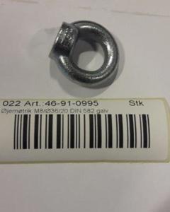 Ring nut M8/Ø36/20 DIN 582 galv.